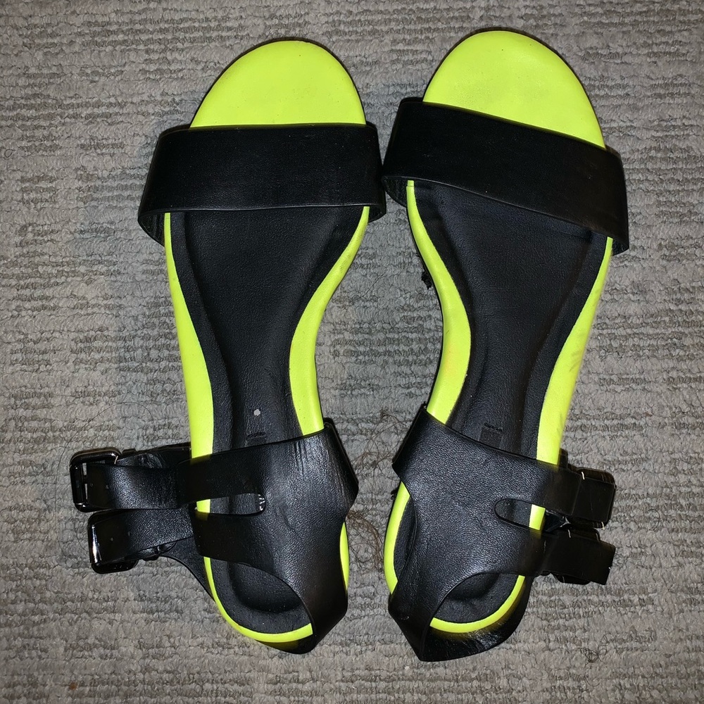 neon platform sandals